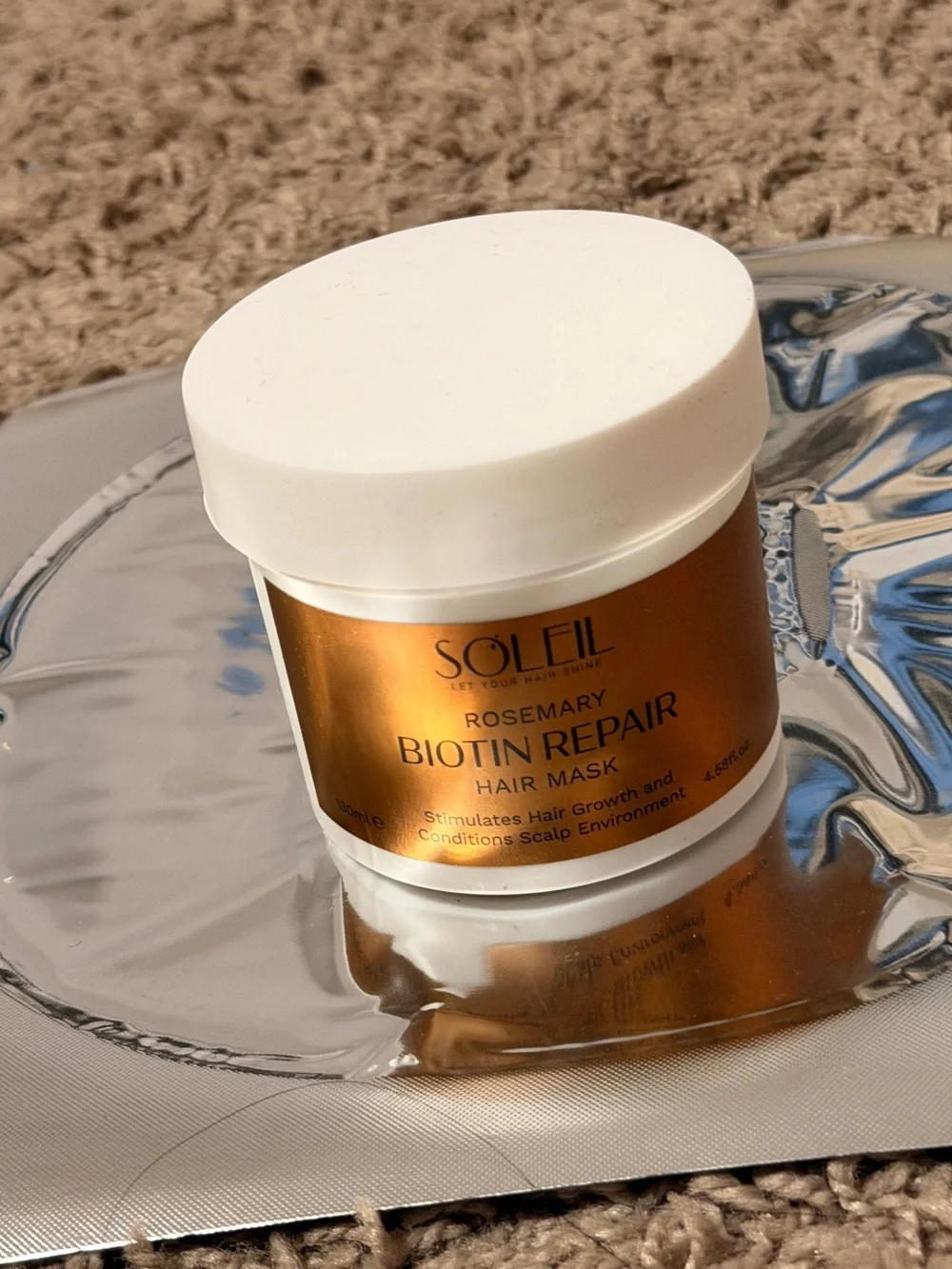 SOLEIL Rosemary Biotin Repair Hair Mask – Gold Nourishing Treatment